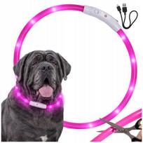 LED šviečiantis antkaklis šunims ir katėms, reguliuojamas, įkraunamas USB, atsparus vandeniui