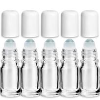 5 ml bespalvis stiklinis buteliukas su ritininiu aplikatoriumi ir baltu kamščiu – 5 vnt. pakuotė