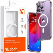 MCDODO MAGNETINIS DĖKLAS SKAIDRUS SUSTIPRINTAS DĖKLAS MAGSAFE IPHONE 15 PLUS VIOLETINIS