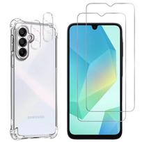 Apsauginis gaubtas Samsung Galaxy A16 4G / A16 5G ir 2 grūdinti ekrano stiklai bei 2 kameros apsaugos Phonillico®