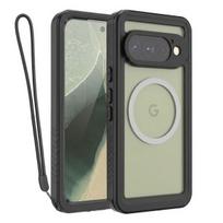 MagSafe dėklas Google Pixel 11 Pro, atsparus vandeniui IP68, smūgiams atsparus 2m su dirželiu Redpepper Juodas
