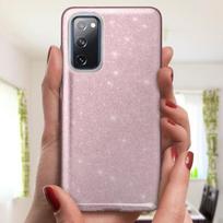 Apsauginis dėklas - Samsung - Galaxy S20 FE - Blizgučiai - Pusiau standus silikonas - Rožinė