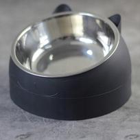 Pakeltas neslystantis metalinis dubuo augintiniams, juodas