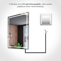 Veidrodis su LED Apšvietimu Vonios Kambariui, Kambariui, Svetainei - Denver - 50 cm, 80 cm, LED Veidrodis Modelis - Denver 50 cm x 80 cm