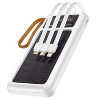 Atsarginis maitinimo šaltinis ("Power Bank") Saulės Išorinis Akumuliatorius - LINQ - 15000mAh - Micro USB, Lightning, USB C Kabeliai - Kompaktiškas - Patogus