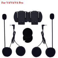 2vnt V6 Pro priedai Garsiakalbis Mikrofono spaustuko laikiklis V4 V6 motociklininko šalmas Bluetooth domofonas ~ 10438