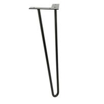 Baldų kojelė „Hairpin Loft“, matinė juoda, aukštis 41 cm – 2 strypai