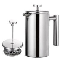 350ml/800ml/1000ml French Press nerūdijančio plieno kavos aparatas su dviguba sienele izoliuotas kavos virimo aparatas PotBY
