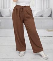 Vilnonės kelnės ilgos WIDE LEG Tied classic Agrafka