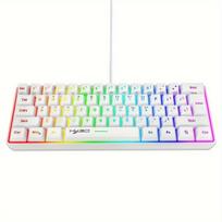 HXSJ Laidinė 61 Raktų Plona Plėvelės Klaviatūra, RGB Šviesa, Baltas