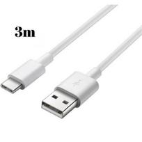 Kabelis Samsung Galaxy A20E, A40, A50, A70, A80, S10, S9, S8, NOTE 10, NOTE 9, NOTE 8 - USB-C tipo įkroviklis 3 metrai [Phonillico®]