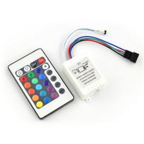LED RGB juostos valdiklis su IR nuotolinio valdymo pulteliu - 24 mygtukai