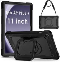 Dėklas, skirtas Samsung Galaxy Tab A9 Plus 11 colių 2023/2024 dėklui su 360° besisukančiu stovu, apsauginiu nelūžtančiu dėklo dangteliu