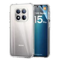 Xiaomi Redmi Note 15 PRO 4G dėklas ir kaklo dirželis - TPU minkšta skaidri apsauga, universali reguliuojama juoda virvutė Phonillico®
