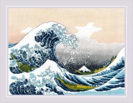 Siuvinėjimo kryželiu rinkinys "Didžioji banga prie Kanagavos po K. Hokusai meno kūrinių" 40x30 RIOL2186