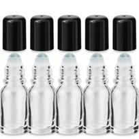 10 ml bespalvis stiklinis buteliukas su ritininiu aplikatoriumi ir juodu kamščiu – 5 vnt. pakuotė