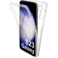 Silikoninė dėklas Samsung Galaxy S23 - 360 Laipsnių Skaidrus Korpusas, 2 Dalių Priekinė ir Galinė, Prisiūta Phonillico®