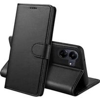 'Xiaomi Redmi 13C dėklas - Juodas piniginės dėklas su magnetiniu uždarymu ir kortelių kišenėmis Phonillico®'
