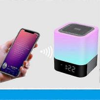 „Bluetooth“ garsiakalbio lemputė su žadintuvo nakties šviesa pritemdomu RGB spalvų keitimas LED belaidžio garsiakalbio nuotaikos šviesa patalpoje