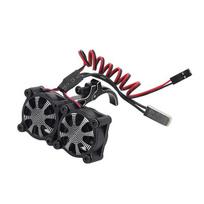 36 mm Variklio dvigubo aušinimo ventiliatoriaus šilumos kriauklė, skirta SCX10 TRX4 RC CAR 3650 3660 Dydis VariklisJuodas