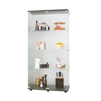 Stiklinė vitrina, 164 x 80 x 36 cm, juoda, 4 aukštų, 2 stiklinės durelės, grūdintas stiklas, pastatoma