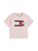 TOMMY HILFIGER Marškinėliai 'Peanuts' tamsiai mėlyna / rožių spalva / ryškiai raudona / balta