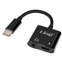 USB-C adapteris - LinQ - Audio Jack 3.5mm - USB-C įkrovimas - Garso klausymas - Ausinių valdikliai