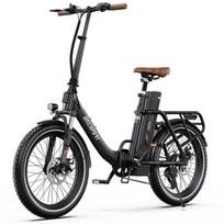 Elektrinis dviratis OneSport OT16-2 20", juodas/rudas
