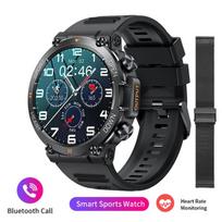 Išmanusis laikrodis 2024 m. patvarus karinis išmanusis laikrodis suaugusiems skirtas 100+ sportinis laikrodis „Bluetooth Call“ IP68, atsparus vandeniui originalus išmanusis laikrodis, skirtas suaugusiems, juoda 1