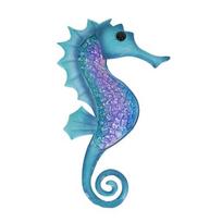 Hetang Yuese „Seahorse“ metalo sienų meno dekoras – paplūdimio tematikos lauko sienų meno skulptūra namams, sodui, gyvenamajam stogui