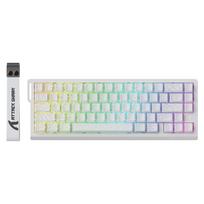 ATTACK SHARK X68 HE greito veikimo mechaninė žaidimų klaviatūra su RGB apšvietimu ir balta kontūrine linija
