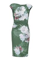 SWING Trumpa kokteilinė suknelė pastelinė mėlyna / tamsiai žalia / rožinė / balta