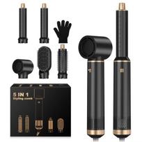 5 in 1 Air Styler plaukų džiovintuvo šepetys 1000 W plaukų džiovintuvas plaukų suktukas tiesintuvas - juodas pasirinkimas