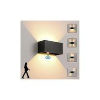 High Quality-Vidinis / lauko sieninis šviestuvas su judesio jutikliu, modernus 24 W LED sieninis šviestuvas, vandeniui atsparus sieninis šviestuvas IP65 3000K šiltai baltas, sieninis šviestuvas su reguliuojamu spinduliu A
