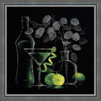 Siuvinėjimo kryželiu rinkinys Natiurmortas su Martini Riolis, 30x30 cm.