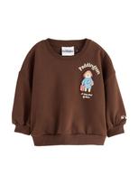 Next Megztinis be užsegimo 'Paddington Bear' šviesiai mėlyna / tamsiai ruda / rožių spalva / balta