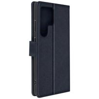 Dėklas, skirtas Samsung Galaxy S24 Ultra - AVIZAR - Chesterfield serija - Piniginė ir vaizdo įrašų laikiklis - mėlynas