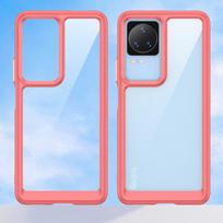 Outer Space Case Xiaomi Poco F4 5G dangtelis lanksčiu rėmeliu raudonos spalvos