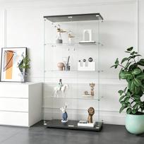 Vitrina, 80,5 × 36 × 164 cm, 4 sluoksnių, grūdintas stiklas, juoda.