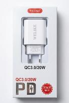 WELIKE WK-21 20W Dual-Port Fast Wall Charger (USB-C Power Delivery & Quick Charge 3.0)