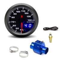 52 mm automobilio vandens temperatūros matuoklis 40 ~ 140 ℃ 7 spalvų foninis apšvietimas su vandens temperatūros jutikliu vandens temperatūros jungties vamzdžio jutiklio adapteris 1/8 NPT