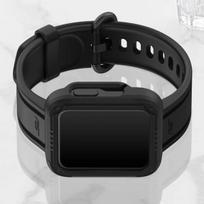 Išmanusis laikrodis AVIZAR apyrankė Xiaomi Redmi Watch 2 Lite juodo silikono su pakeltais kraštais ir reguliuojamu dirželiu