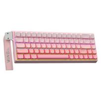 AULA WIN68 HE mechaninė žaidimų klaviatūra su magnetiniais jungikliais, RGB apšviesta laidinė mechaninė žaidimų klaviatūra, 60 % kompaktiškas dizainas, rožinė