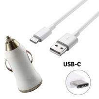 [Uyklos Samsung Galaxy NOTE 8 - NOTE 9] USB-C tipo laidas 1 metras + balta automobilių įkroviklis [Phonillico®]
