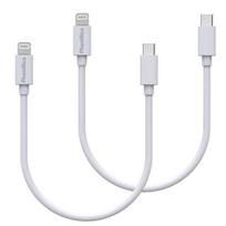 Lot 2 Laido 20cm USB-C Lightning Įkroviklis Baltas iPhone 14/14 PLUS/14 PRO/14 PRO MAX/13/13 MINI/13 PRO/13 PRO MAX Phonillico