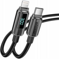 INNOSTYLE USB-C ŽAIBOLAIDŽIO LAIDAS SU EKRANU, SKIRTAS IPHONE 12 13 14 30W 1M