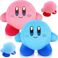 Waimxdao Kirby minkštas žaislas, 2 vnt. Kirby pliušinis žaislas, pliušinis žaislas, Kirby pliušinis minkštas žaislas, anime žaidimas, Kirby minkšta miego pagalvė vaikams, gimtadienio dovana (mėlyna rožinė)