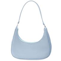 Mėlynas nailoninis „Crossbody“ krepšys moterims, 2024 m. „New Trend Dumpling“ krepšys, lengvas mažas kryžminio kūno pažastų krepšys, vienspalvis vienspalvis krepšys ant peties, mėlyna