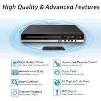 Multimedijos grotuvas DVD grotuvas televizoriui su HDMI jungtimi, DVD grotuvas, kuris atkuria visus regionus, CD grotuvas namų stereo sistemai, HDMI ir RCA laidas yra komplekte