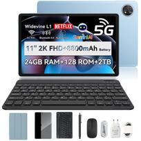 Planšetinis kompiuteris „Blackview ZENO 10“ – 5G AI – 24GB RAM – 128GB ROM – 11 colių – 8800 mAh – su klaviatūra (QWERTY), apsauginiu dėklu, pele, rašikliu – „Android 15“ – GPS – Mėlyna